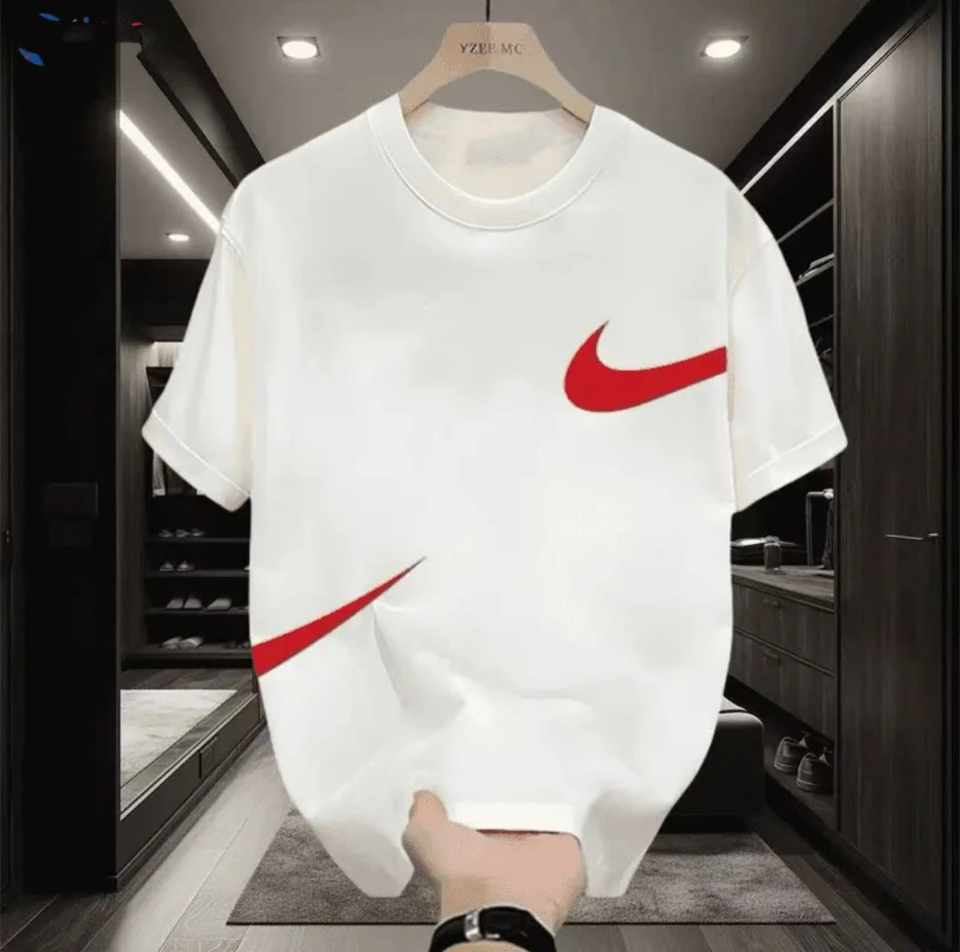 重磅新疆长绒棉夏季短袖男女休闲透气圆领印花纯棉T恤