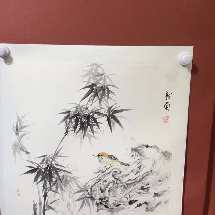 国画听兰老师花鸟