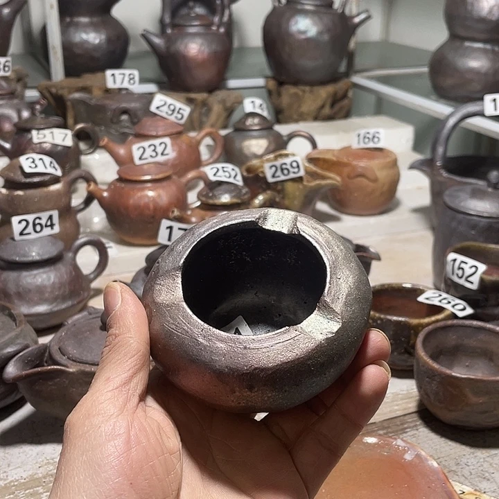 纯手工捏制柴烧茶具