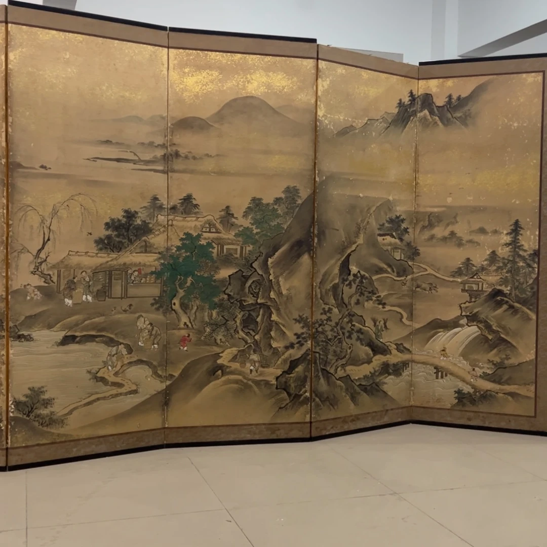 绘画屏风框画茶空间设计