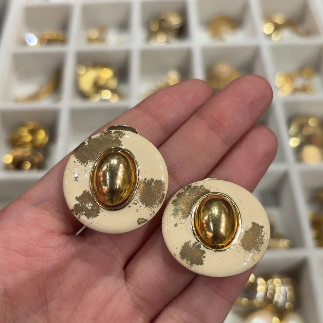 合成碳硅石纯铜中古耳夹