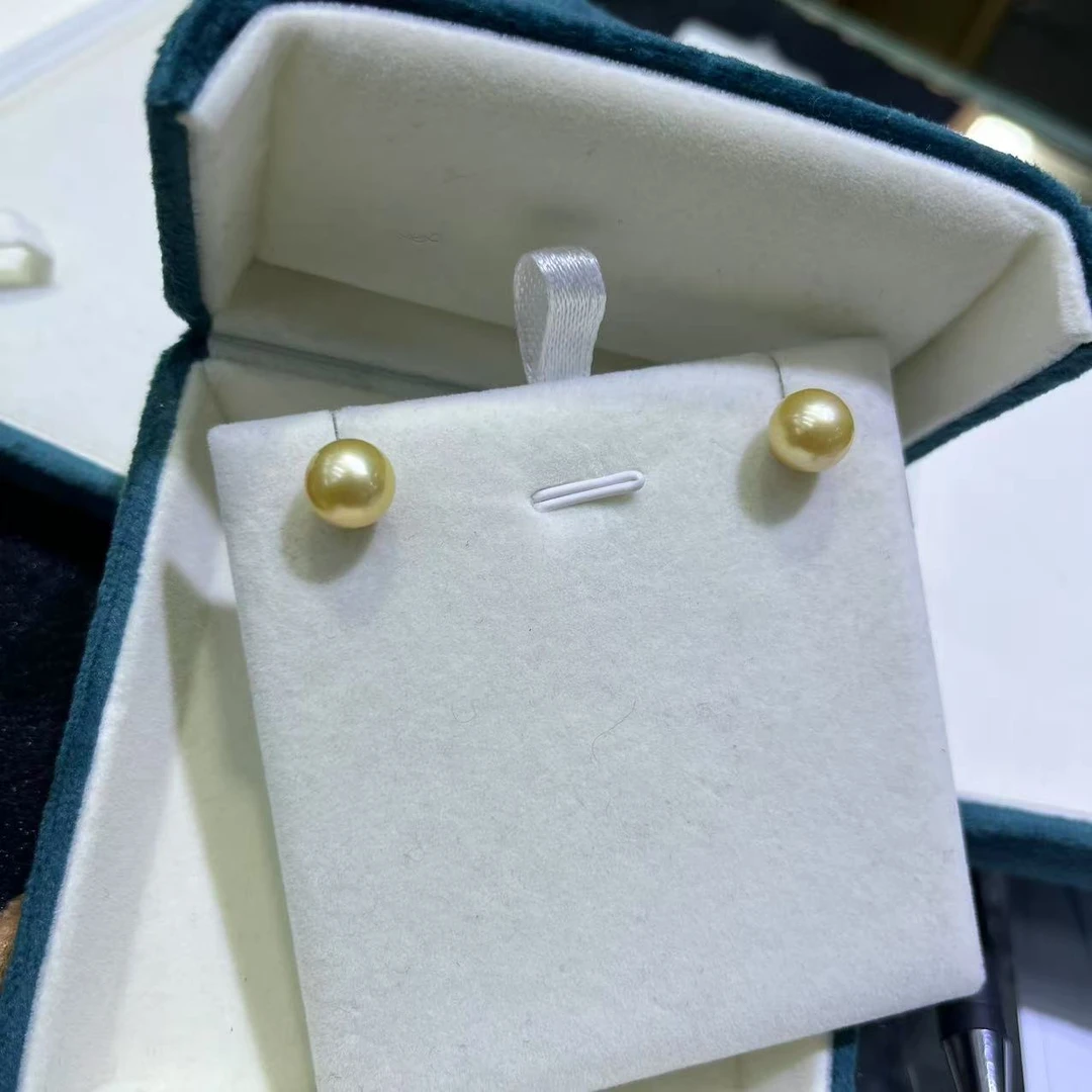 【2-19】海水珍珠耳钉18K金镶嵌9-10mm ED2073