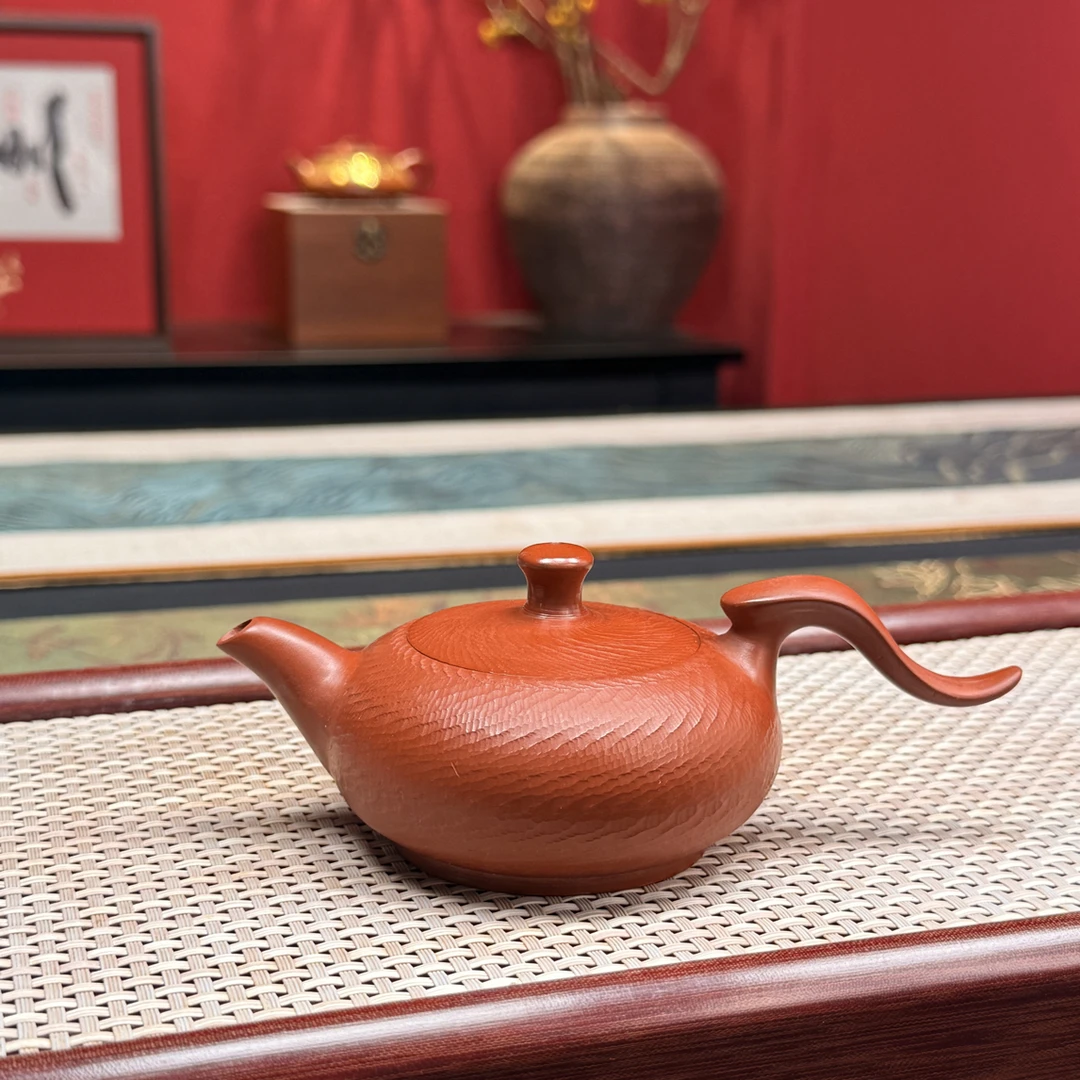 老父亲跳刀•【飞燕壶】纯手工小容量手拉壶朱泥潮州工夫茶器正宗