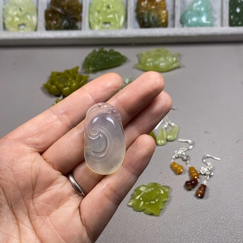 【闪购商品】未镶嵌蛇纹石玉挂件耳饰耳环项链