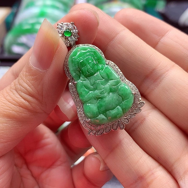 颈饰银S925镶嵌翡翠翡翠