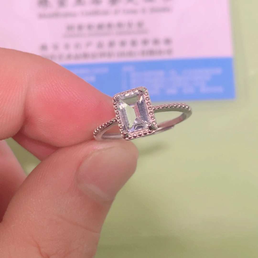 海蓝宝石戒圈银S925镶嵌