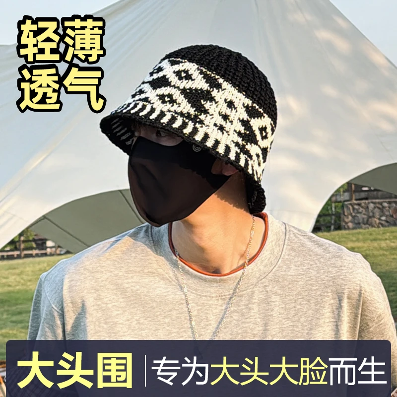 Jodhat网红渔夫帽男韩版盆帽春夏薄款户外百搭草帽大头围帽子女潮