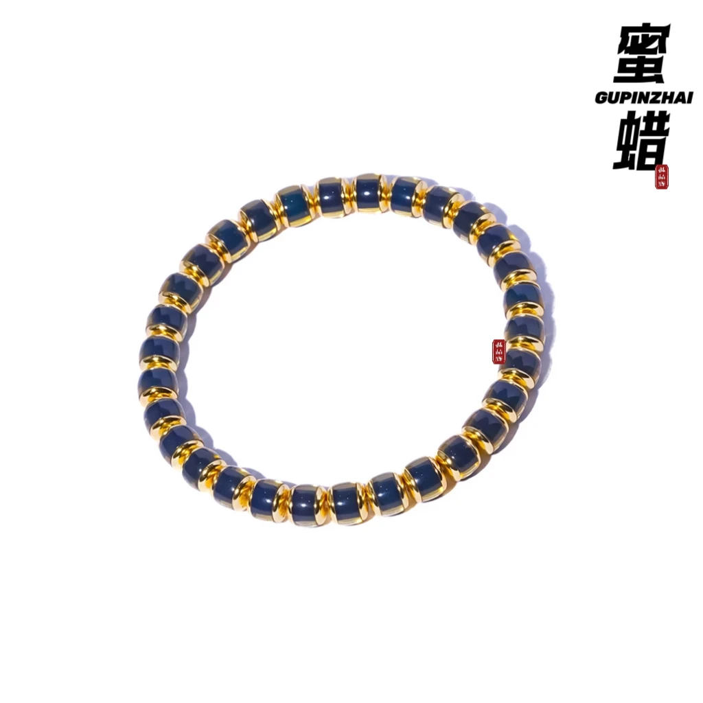 GUPINZHAI·蓝珀琥珀蜜蜡手串精品珠宝文玩天然原矿手工时尚饰品