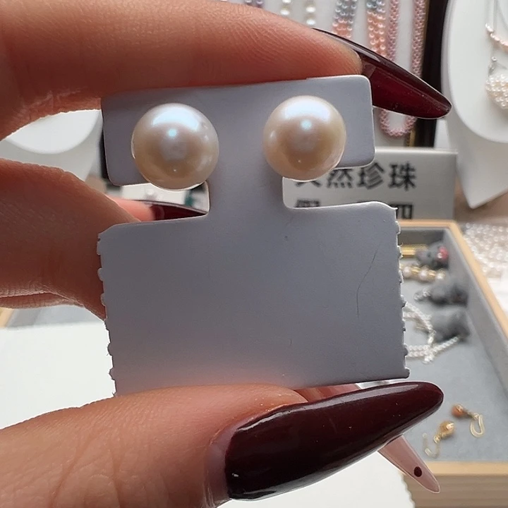 银S925镶嵌耳饰淡水珍珠