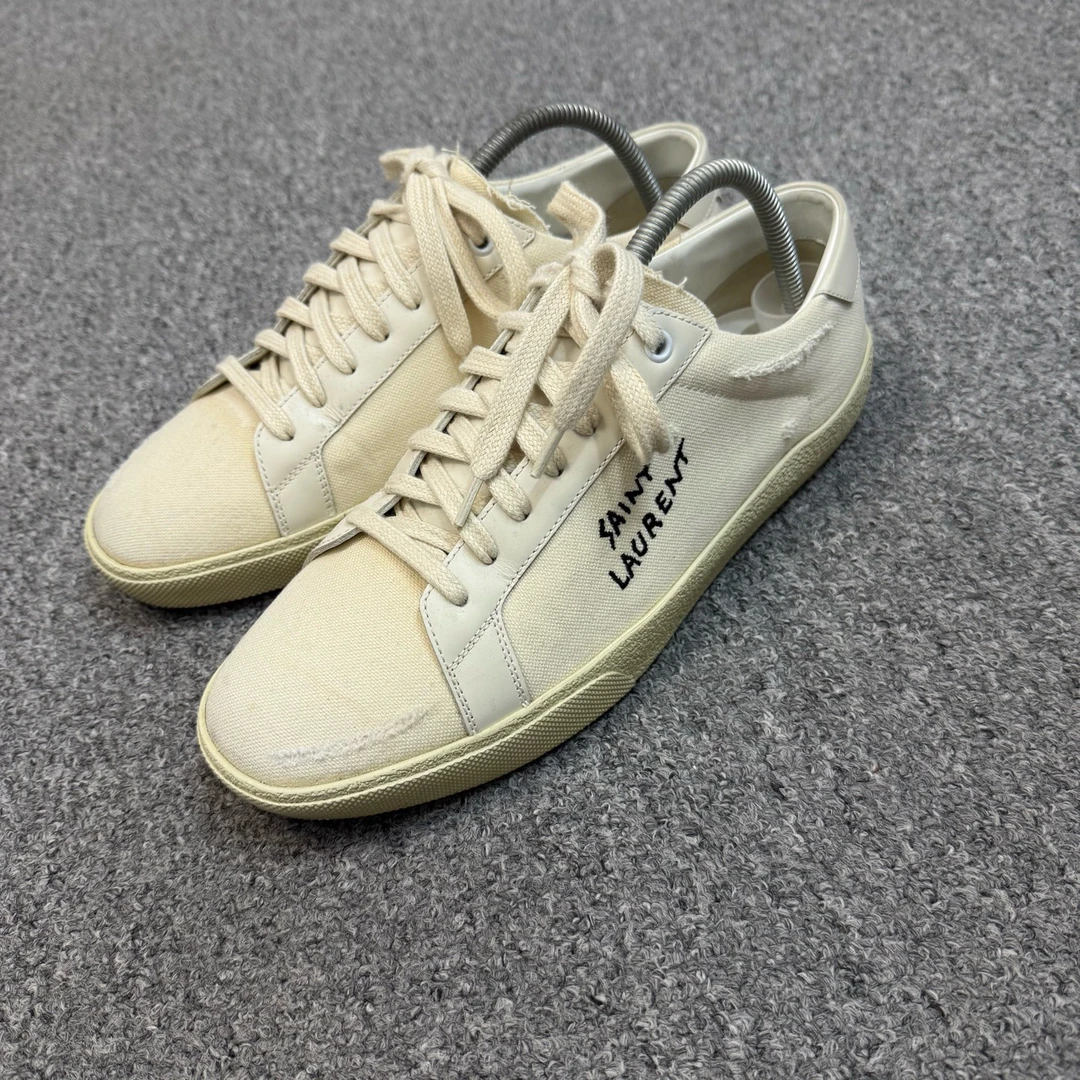 99新 YSL/圣罗兰 17711033 圣罗兰帆布经典系带休闲鞋 41.5码99新
