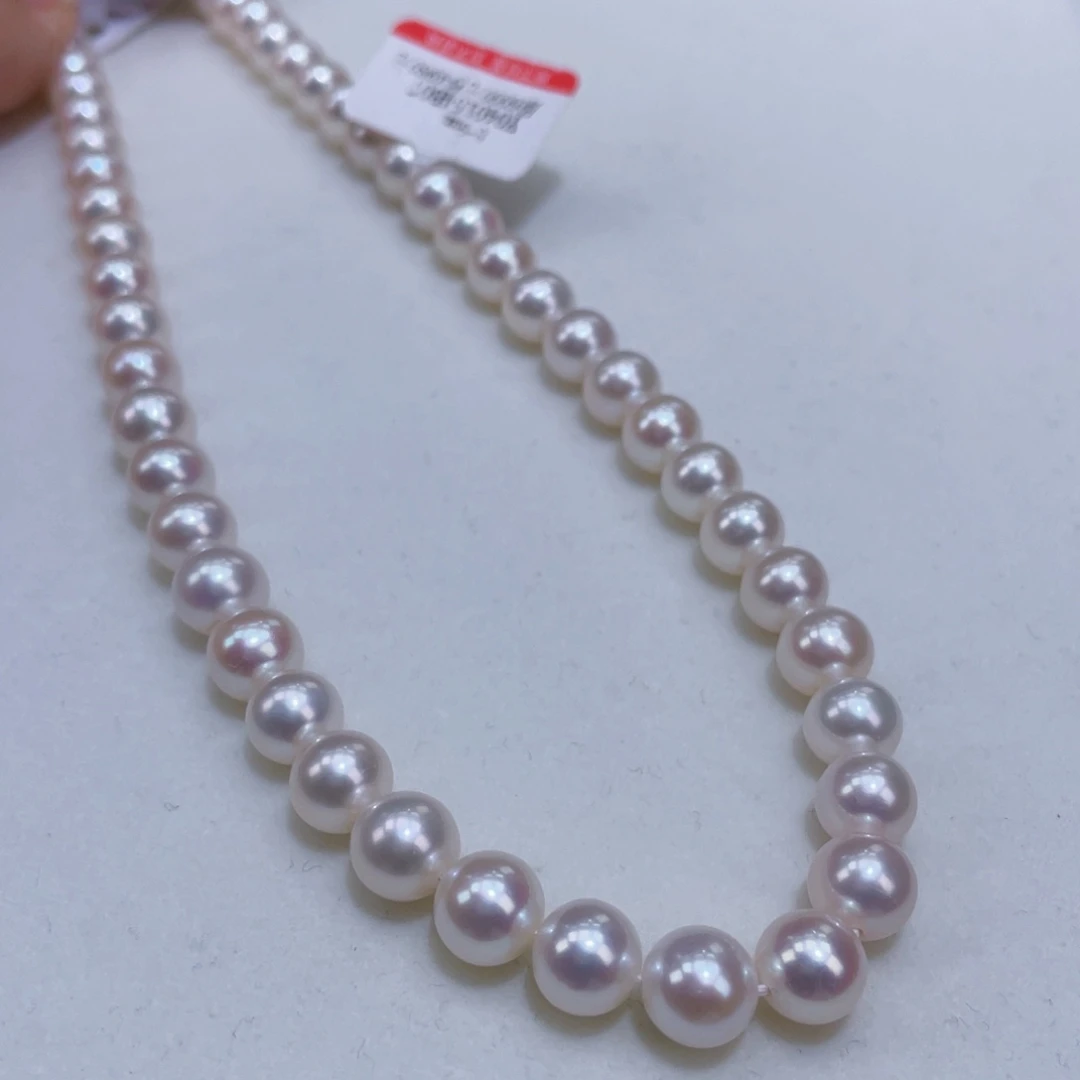 淡水珍珠银S925镶嵌颈饰8爆亮炫彩天女平替