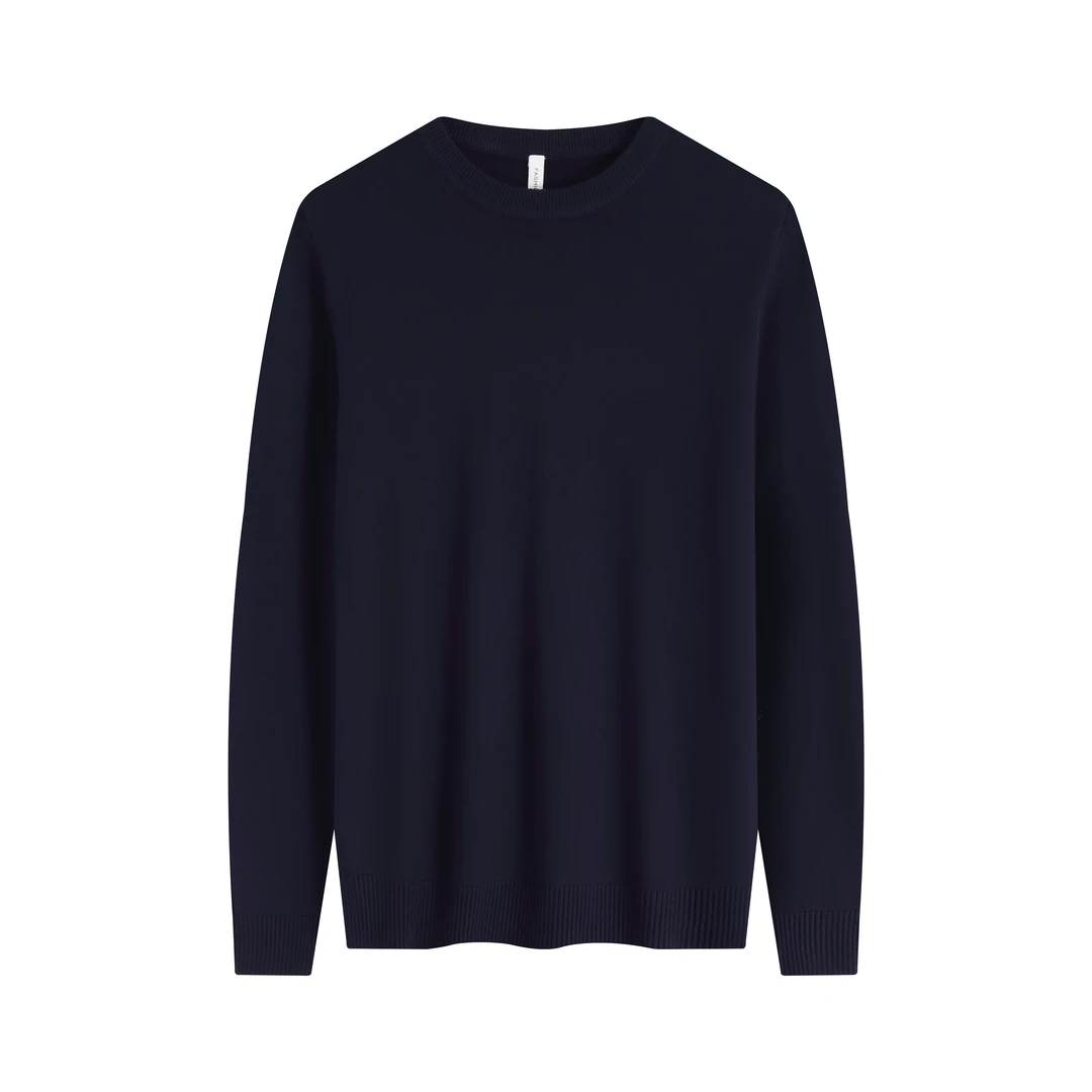 秋冬款男打底针织毛衣圆领长袖纯色内搭休闲简约通勤男士轻熟