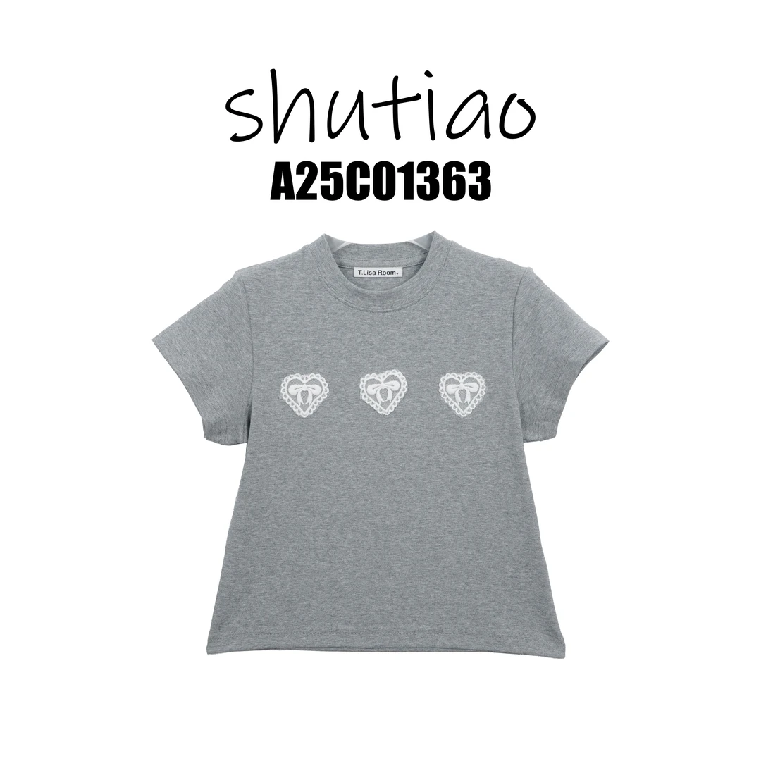 【SHUTIAO】2025春夏：新款小众设计款T恤A25C01363