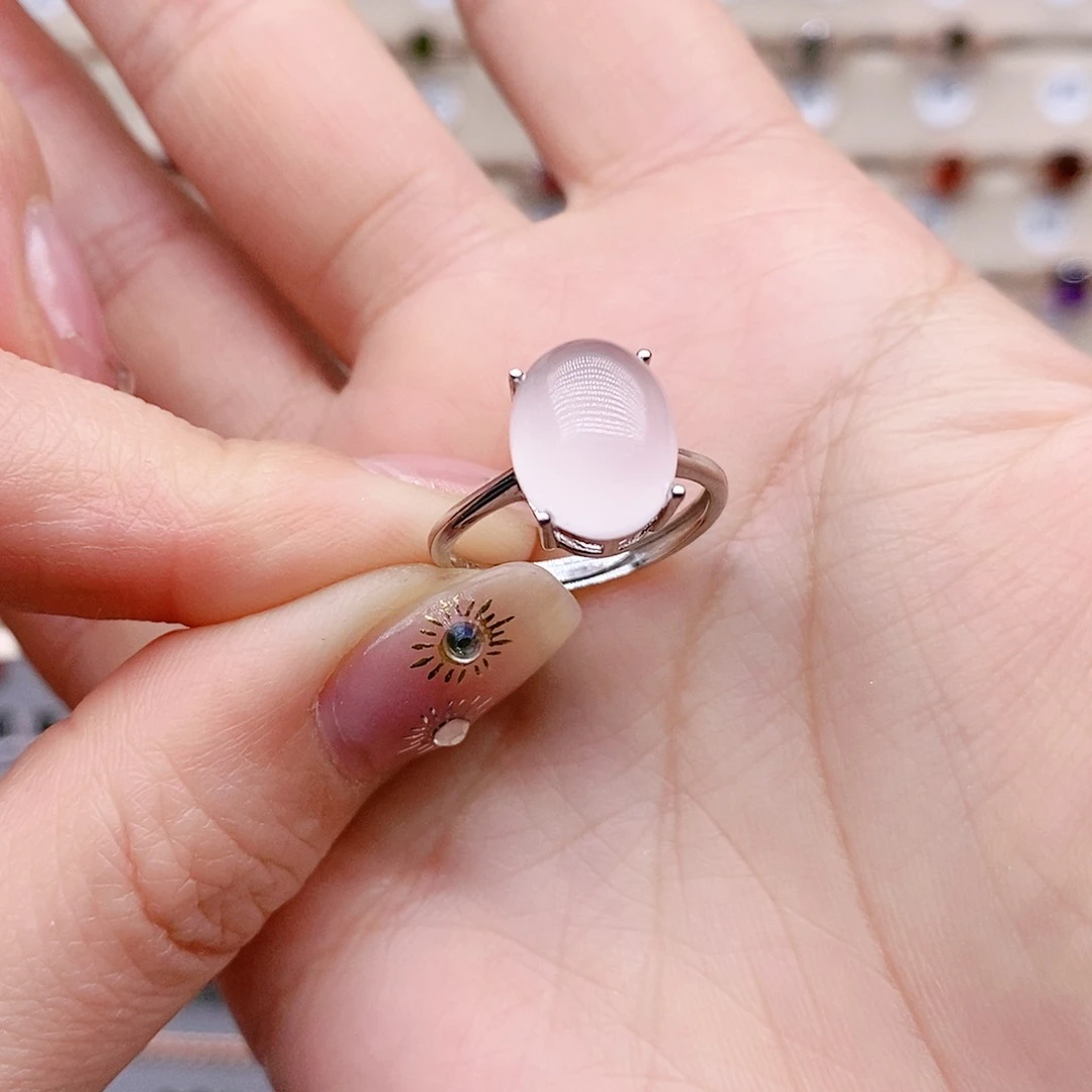 水晶戒指银S925镶嵌戒指