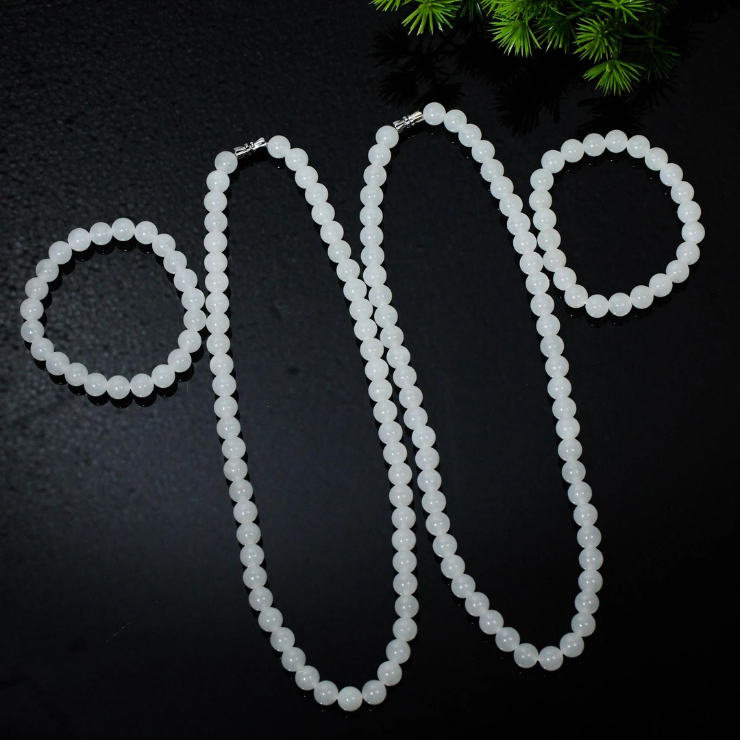 【歪歪】白玉妈妈链套装（手串+项链）（多样性发一）XB-H5493