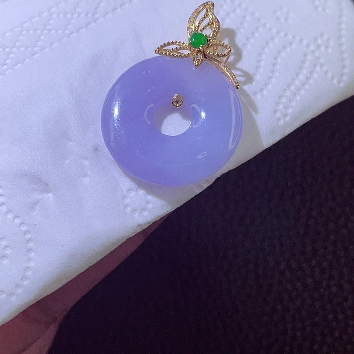 颈饰18K金镶嵌翡翠翡翠