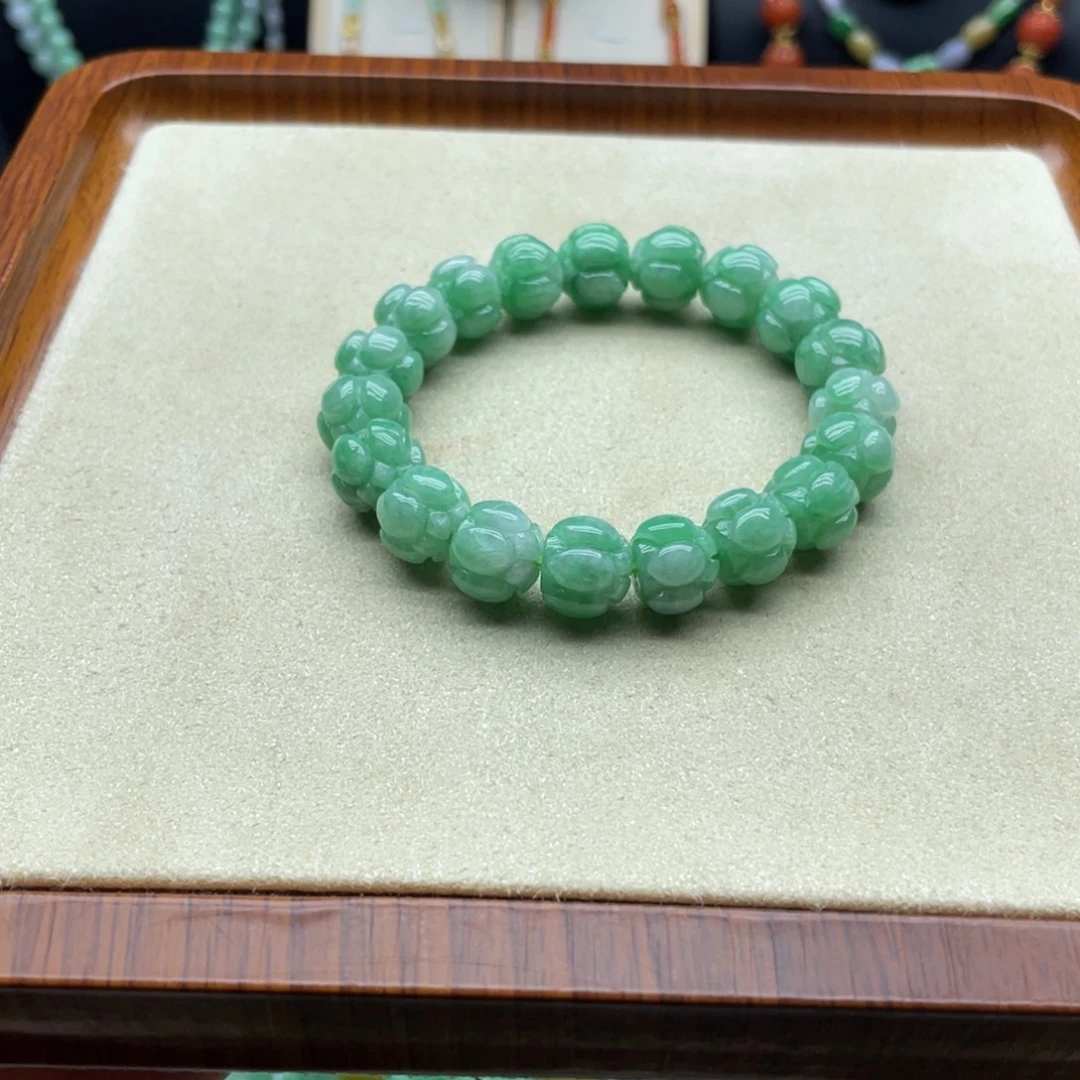 翡翠未镶嵌手链翡翠莲花