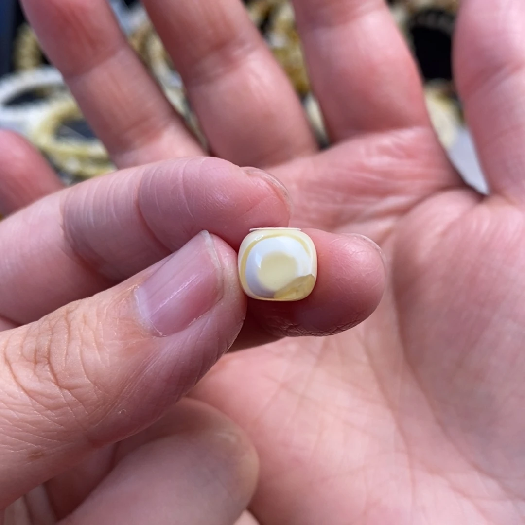 蜜蜡未镶嵌裸石金漆天眼老型单珠9.5