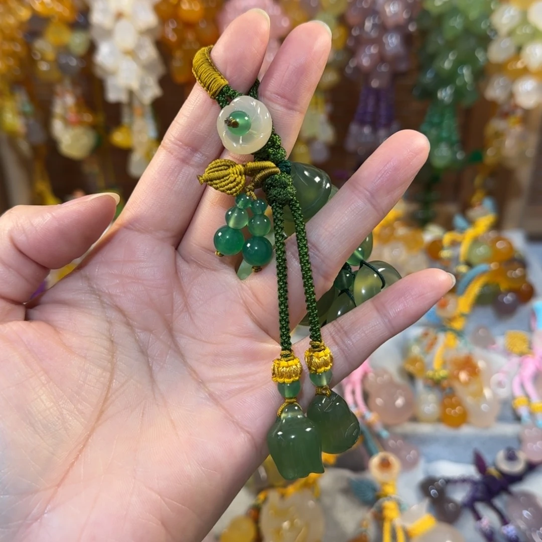 （***n玛瑙/玉髓未镶嵌钥匙挂件