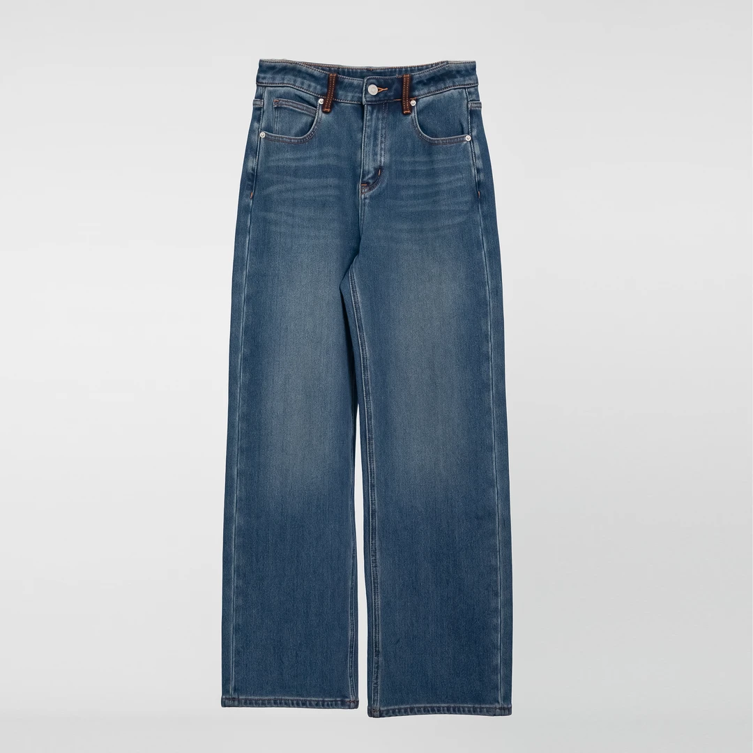 邹茉 【都市牛仔】宽松百搭潮牌女士微弹直筒牛仔裤