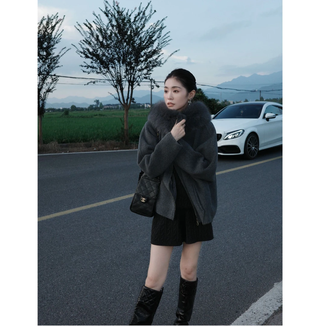 【叶可可专享】短款双面呢外套YT241129