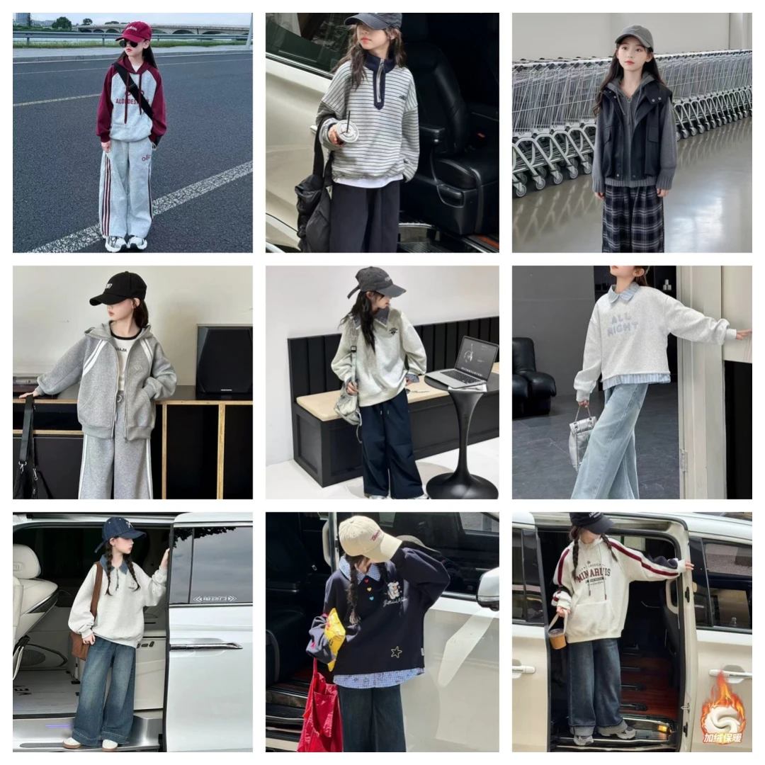 1-号冬季女童青少年潮酷休闲套装