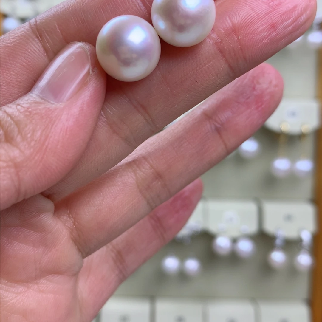 银S925镶嵌耳饰淡水珍珠z****周399