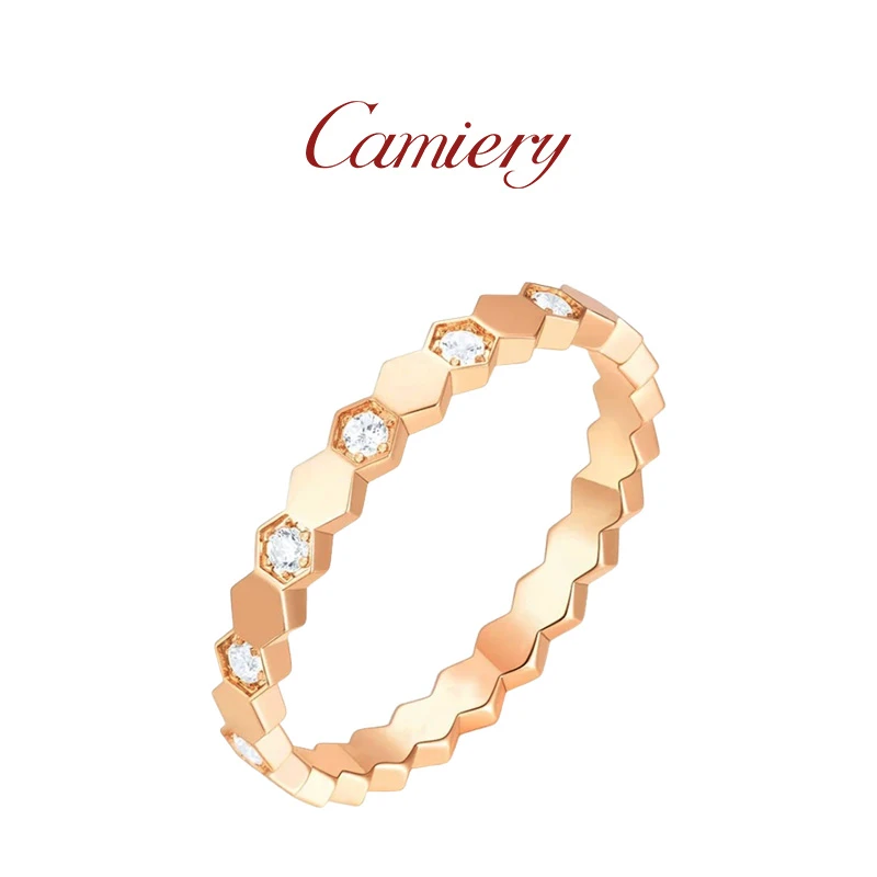 CAMIERY 轻奢百搭带钻蜂巢戒指好看