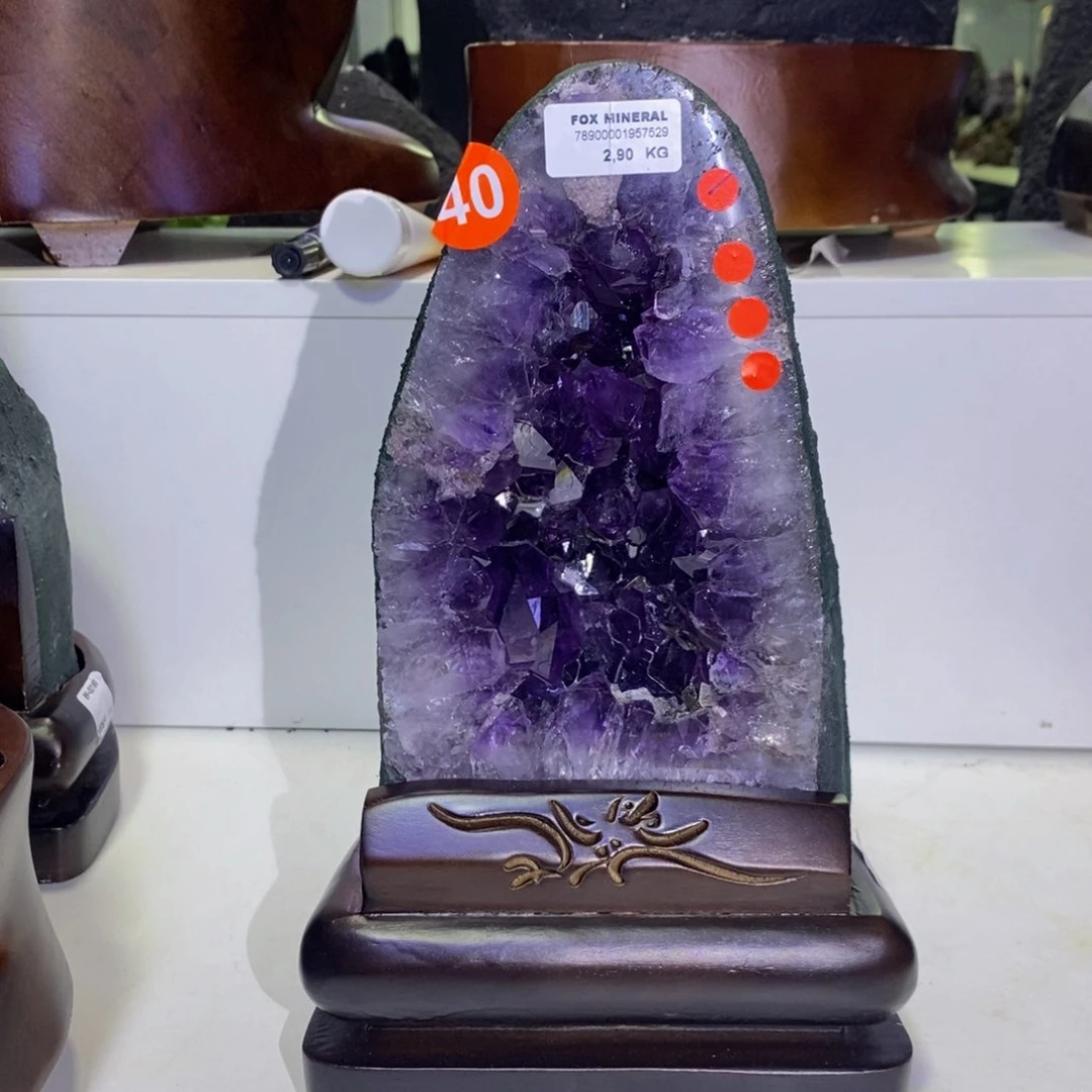 未镶嵌大型摆件（非配饰）紫晶28x16金山帝王紫大牙