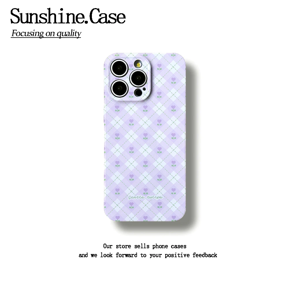 紫色郁金香菲林软壳适用于苹果华为vivo小米oppo一加防摔手机壳