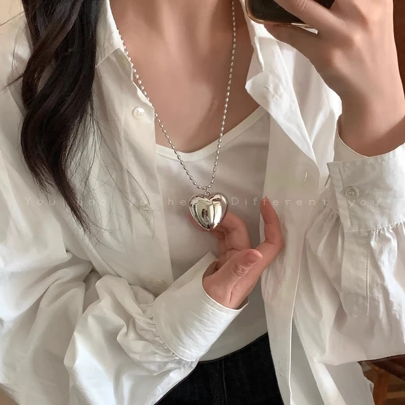 BMHM 钛钢项链 夏季不掉色爱心吊坠气质轻奢百搭复古小众ins坠链