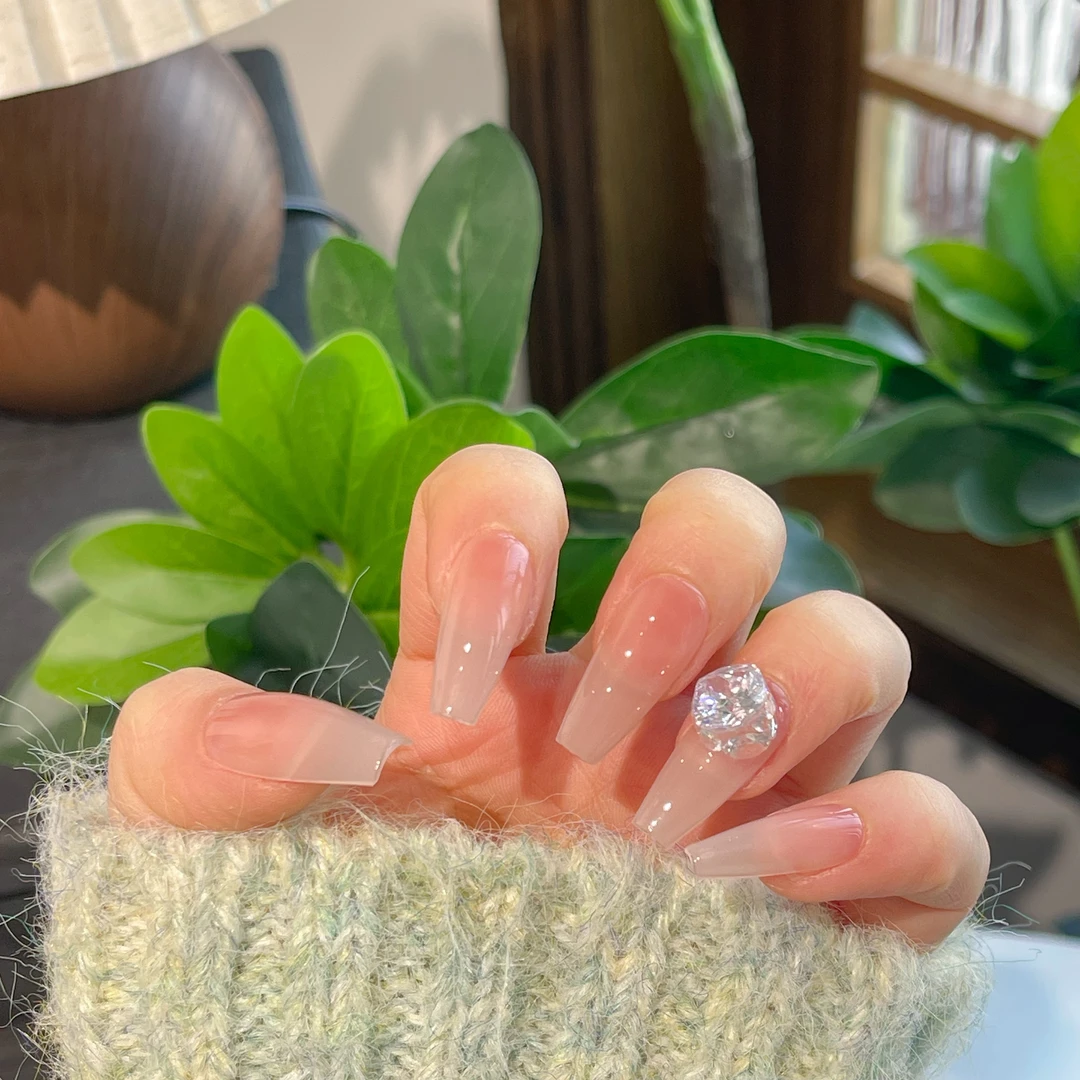 巴仑美【觅雪】设计师款 冰裸少女 可重复穿戴美甲 5A高碳锆石