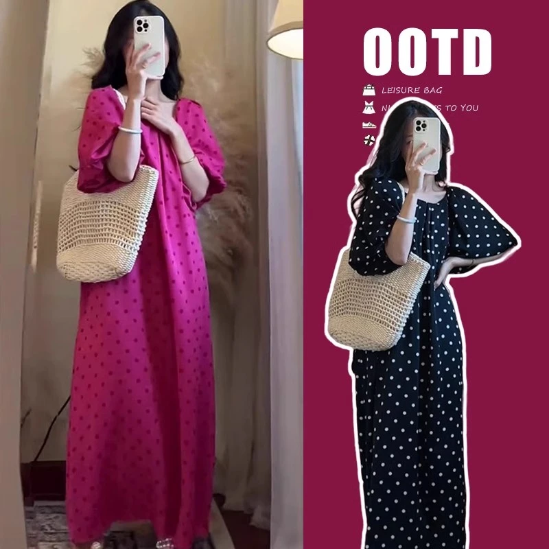 孕妇夏装连衣裙2025新款时尚夏天裙子韩版外穿薄款长裙夏款显瘦