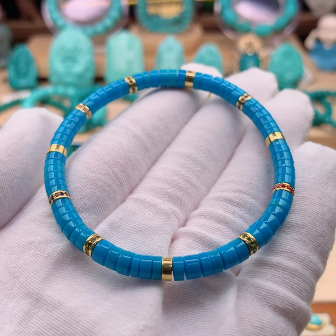 绿松石珠宝奇石18K金镶嵌