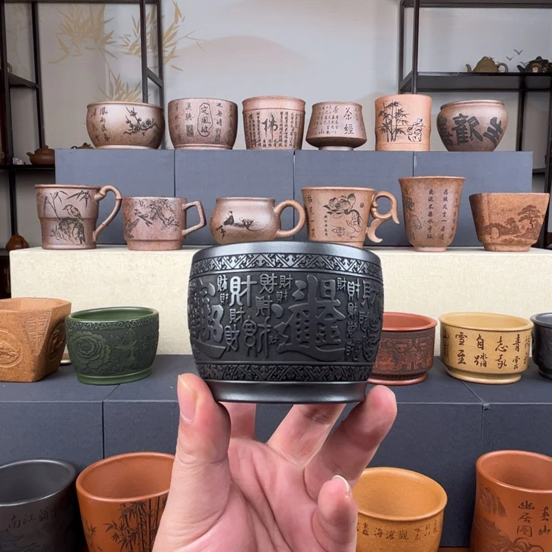 茶杯紫砂紫砂茶杯，手工制作12