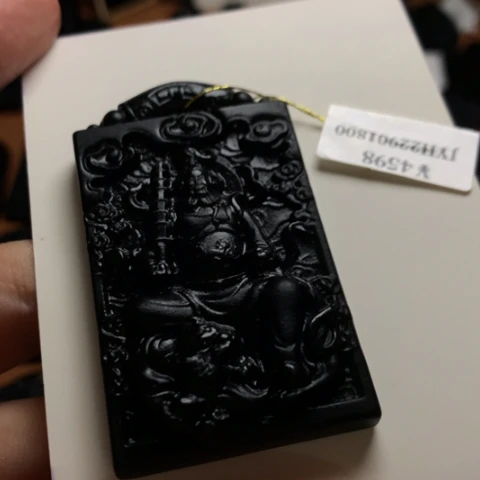 天然缅甸a货钢琴黑挂件