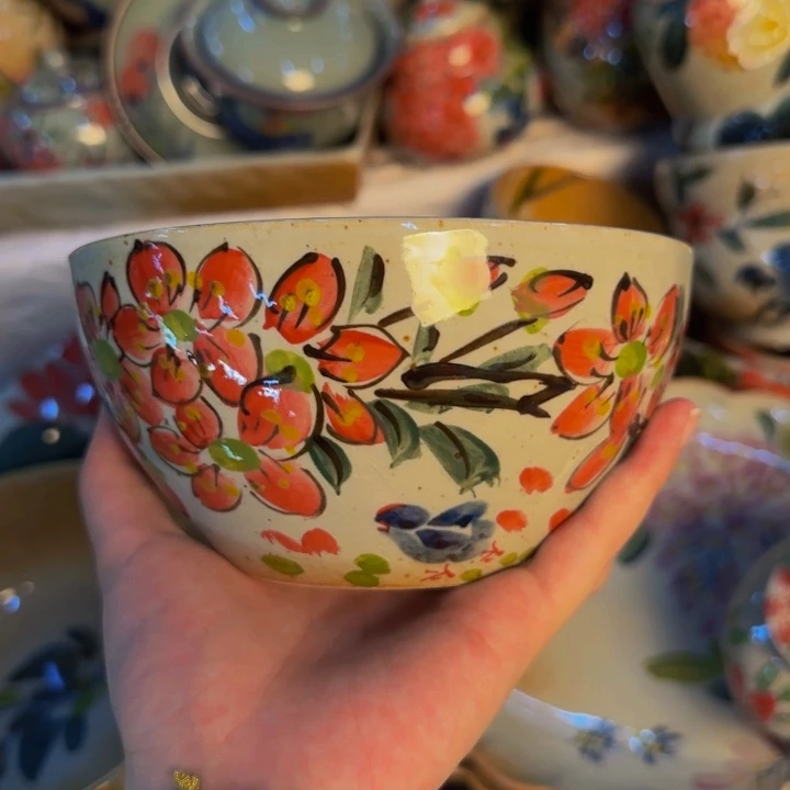 瓷片手工手绘细微不一样