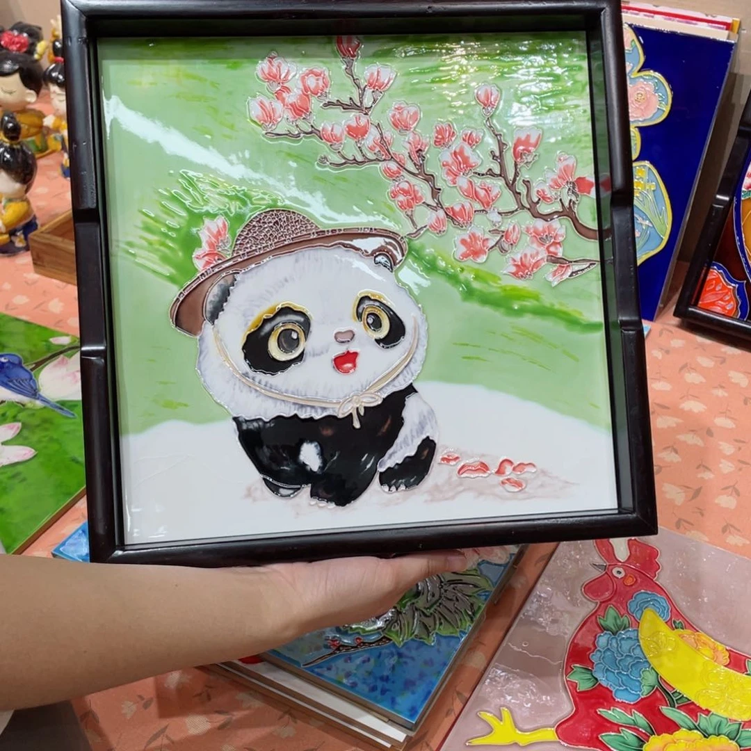 【闪购商品】茶盘J****)33*33玉兰花熊猫