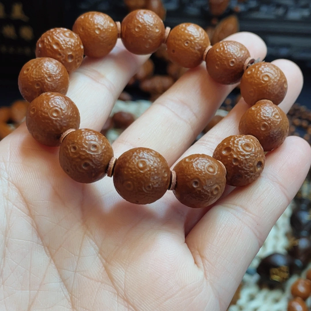 胸***车手串/手链橄榄核月球坑