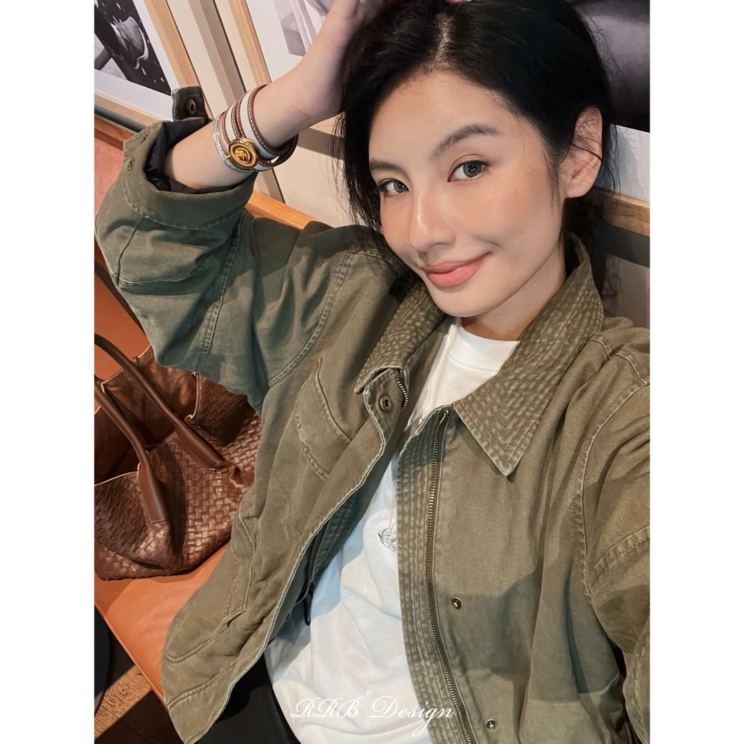 RRB Design 「复古摩登」环保水洗复古日制100棉宽松显瘦工装外套