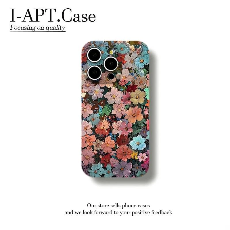 满屏动漫花朵菲林软壳适用iPhone苹果16手机壳华为oppo小米vivo新