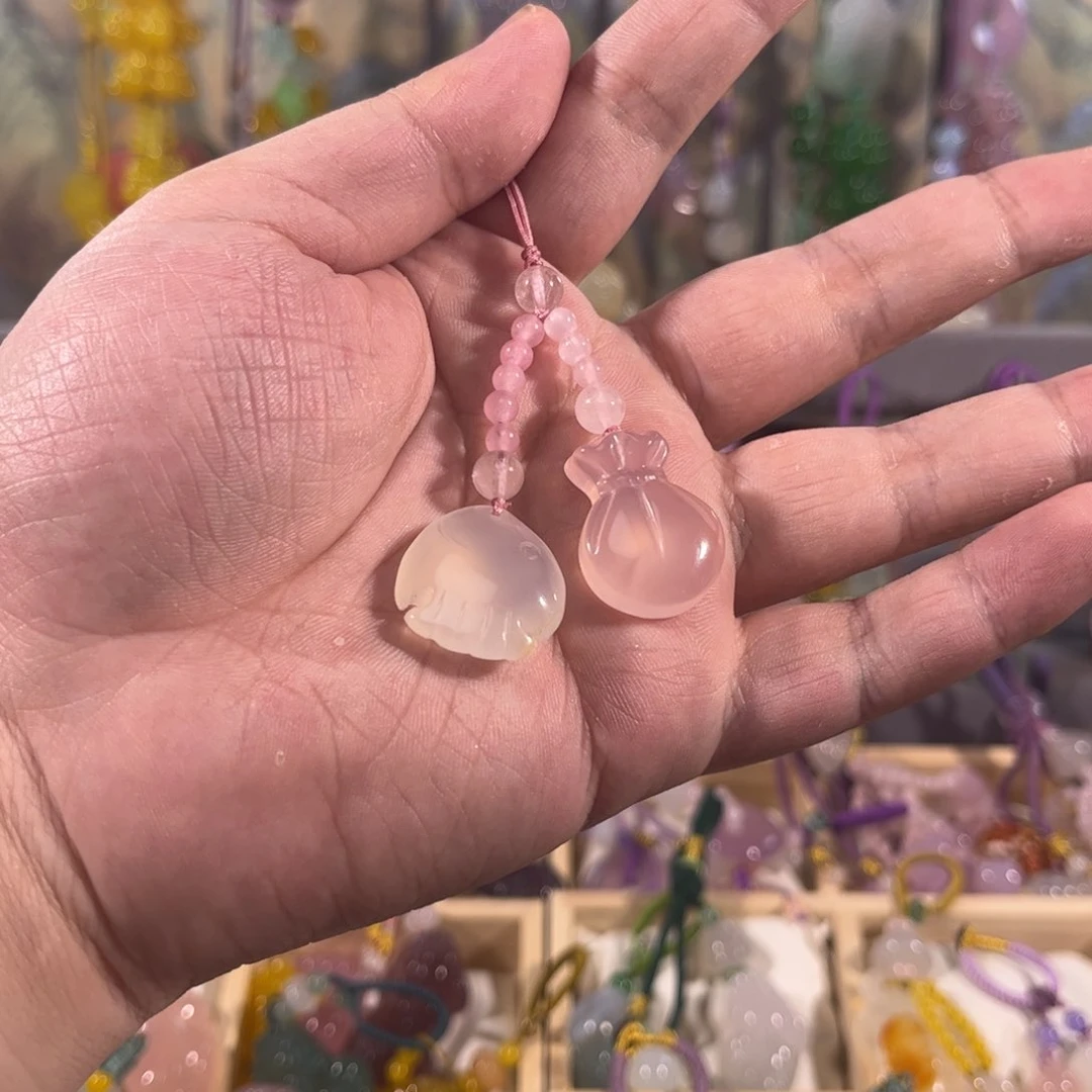 玛瑙/玉髓车挂未镶嵌改钥匙扣