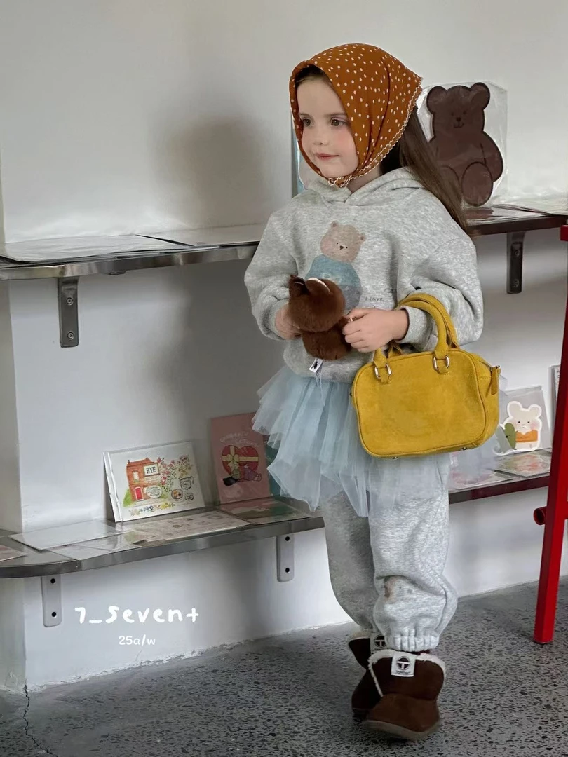 7seven·25深秋~灰小熊蓝纱纱P帘套装三件套9208(汉服)