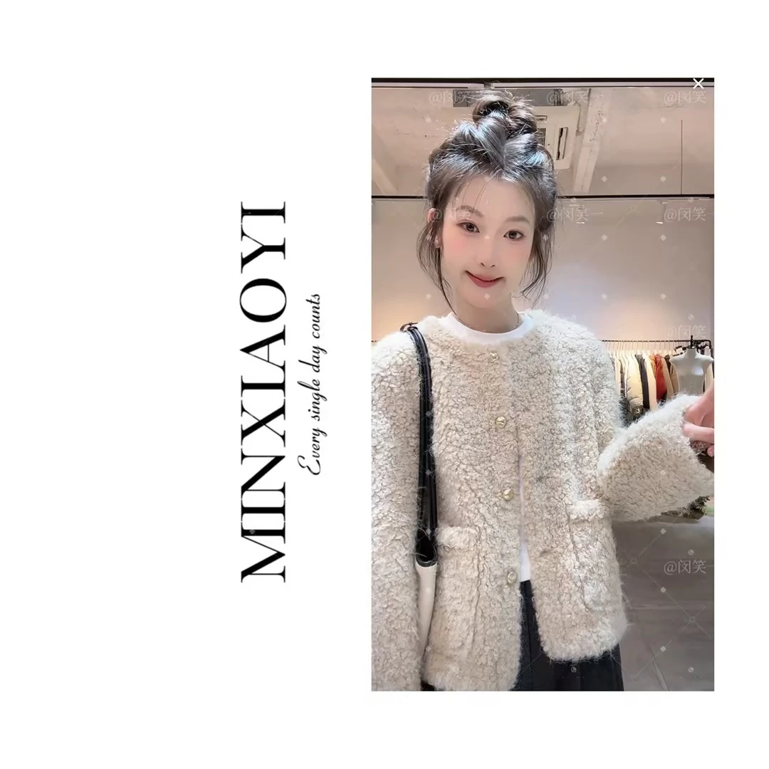 闵笑一【暖呼冬眠】M469&加厚外套衫针织上衣女装