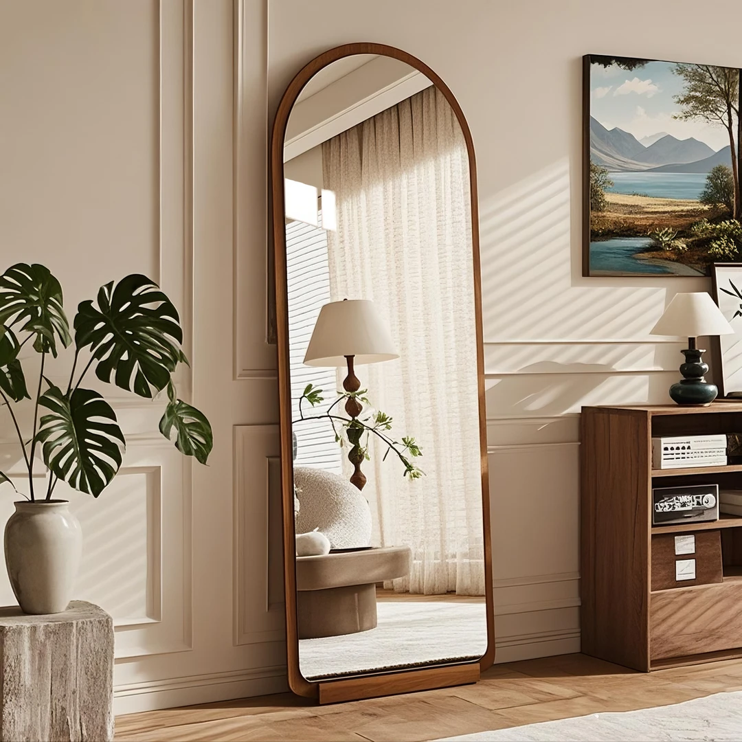 复古全身镜真实不变形网红自拍高颜值落地镜子家用卧室防爆穿衣镜