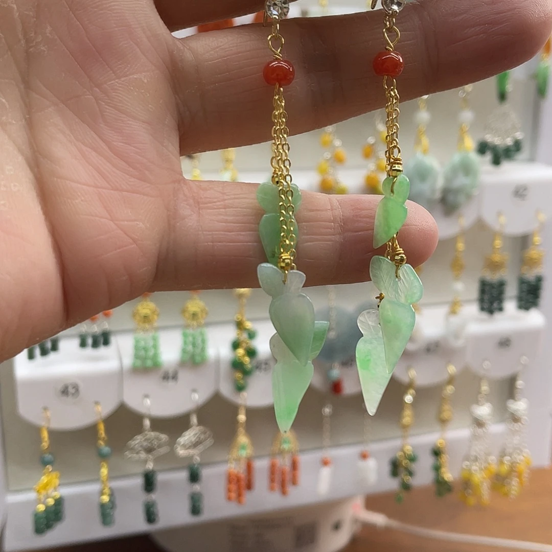 冰***雨翡翠未镶嵌耳饰翡翠未镶嵌耳饰76