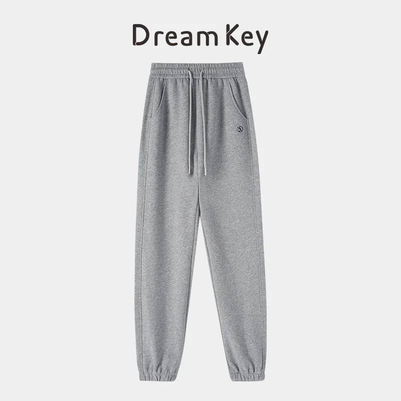 DK运动宽松九分裤中腰束脚时尚显瘦简约百搭松紧健身休闲裤5201