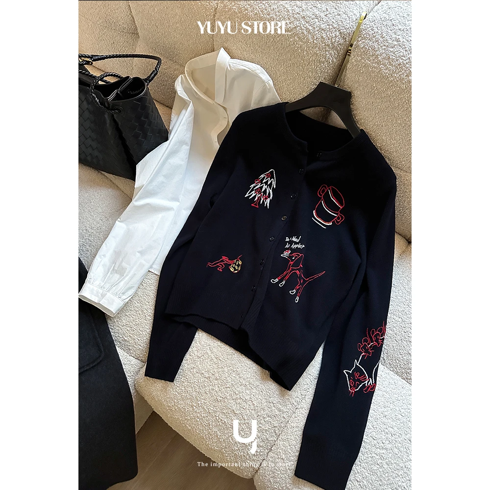 【YUYU Store】“开场白”时尚复古长袖刺绣经典开衫YKS10066