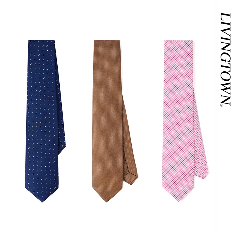 LIVINGTOWN复古趣味休闲西装职业正装百搭波点图案纯棉手打领带