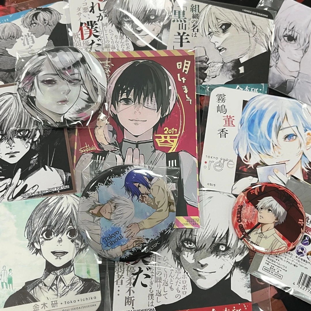 东京喰种金属吧唧精美色纸小卡漫画